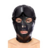 Cagoule BDSM Simili-Cuir (ouvertures bouche - cache yeux amovible ) - Fetish Tentation