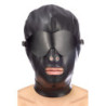 Cagoule BDSM Simili-Cuir (ouvertures bouche - cache yeux amovible ) - Fetish Tentation